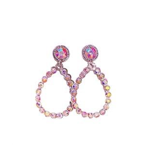 NEW BOSUK women ab crystal teardrop earrings in pink